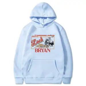 Retro 90s Zach Bryan Hoodie Light Blue